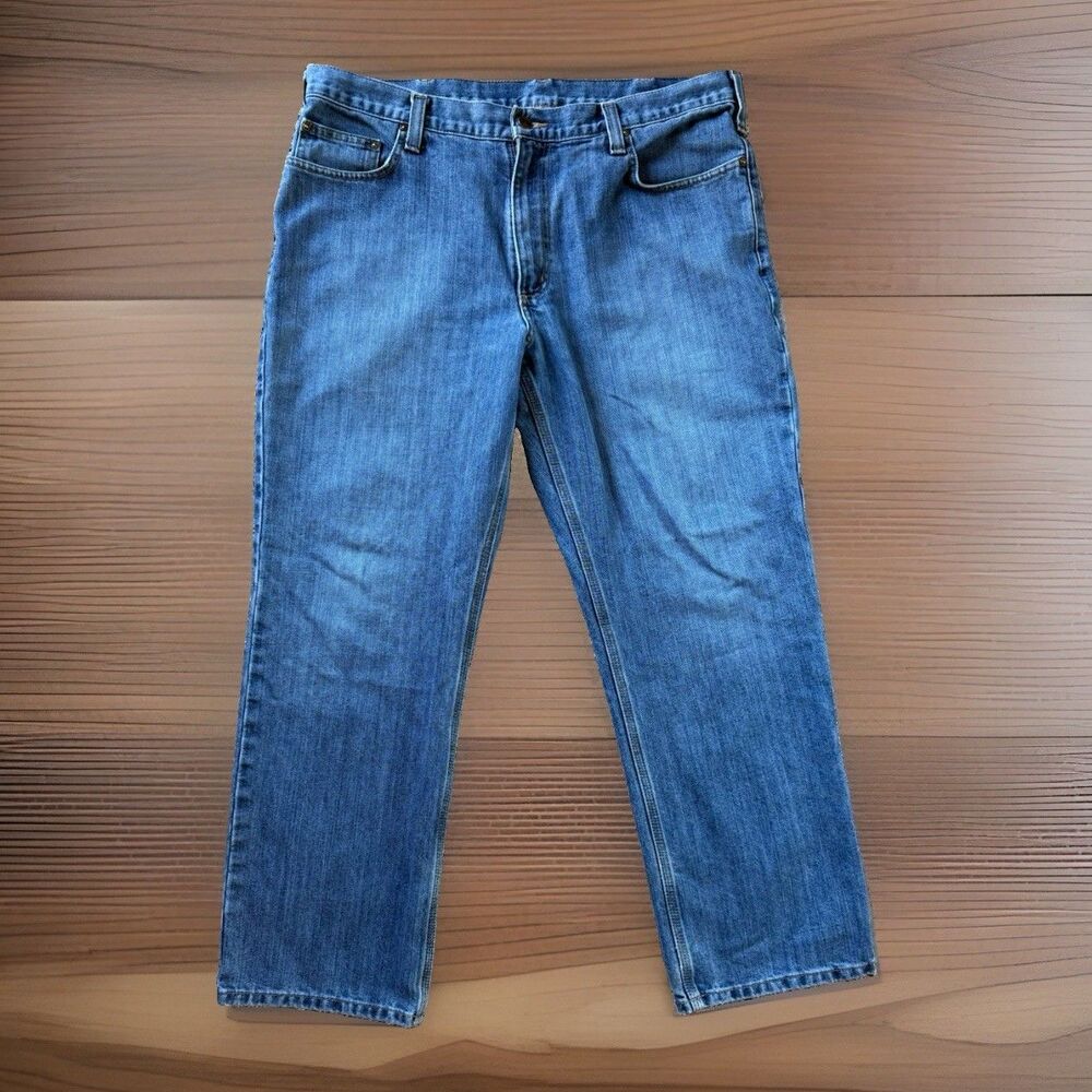 🔥CARHARTT Denim Work Jeans Mens 38x29 Relaxed Fit 101483-980 Ships Fast!!!